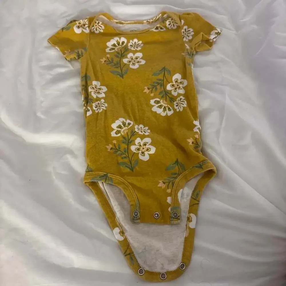 Carter's Baby Bodysuit Yellow Floral Print 24 Months